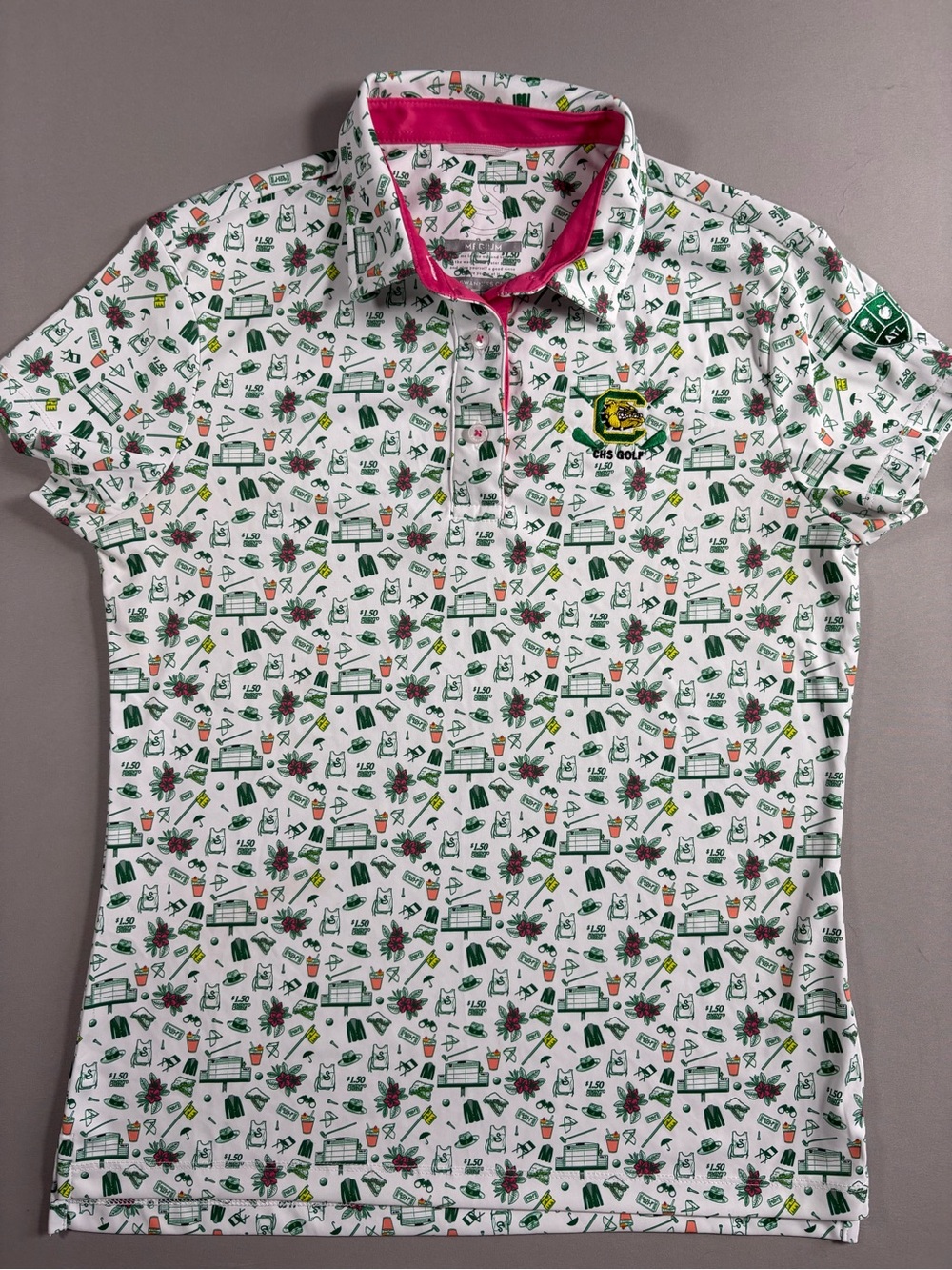 Swannies Performance Women’s Masters Golf Polo Shirt Augusta National Size M EUC